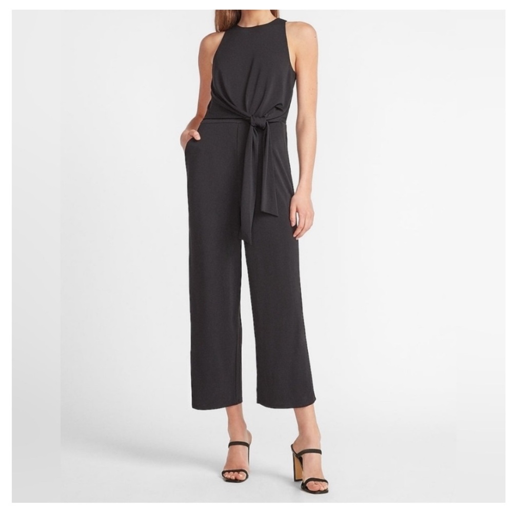 Express Chic Black Sleeveless Jumpsuit